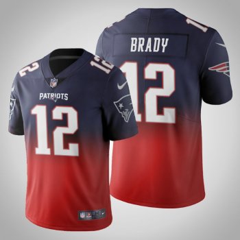 New England Patriots Tom Brady Men's Navy Gradient Jersey Color Crash