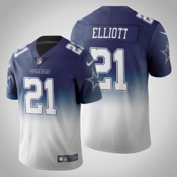 Dallas Cowboys Ezekiel Elliott Men's Navy Gradient Jersey Color Crash