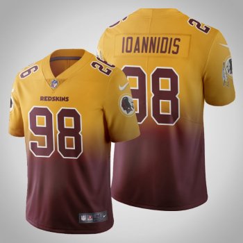 Washington Redskins Matt Ioannidis Men's Burgundy Gradient Jersey Color Crash