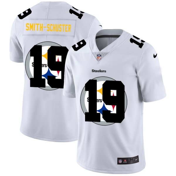 Nike Steelers 19 JuJu Smith-Schuster White Shadow Logo Limited Jersey