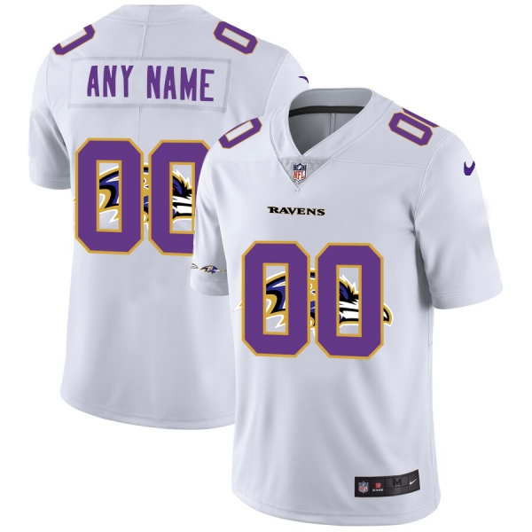 Nike Ravens Customized White Team Big Logo Vapor Untouchable Limited Jersey