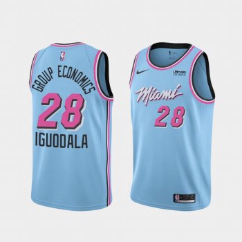 Andre Iguodala Group Economics Social Justice Authentic Heat Blue Jersey - 2020 Orlando Playoffs