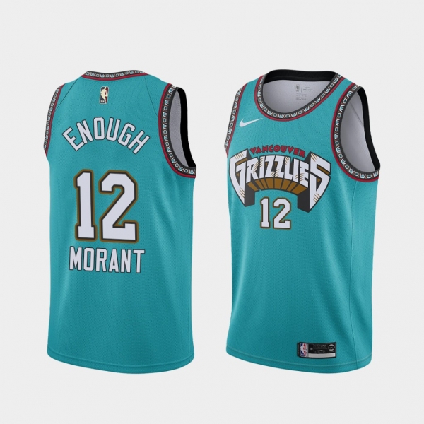 Ja Morant Enough Social Justice Authentic Grizzlies Teal Jersey - 2020 Orlando Playoffs