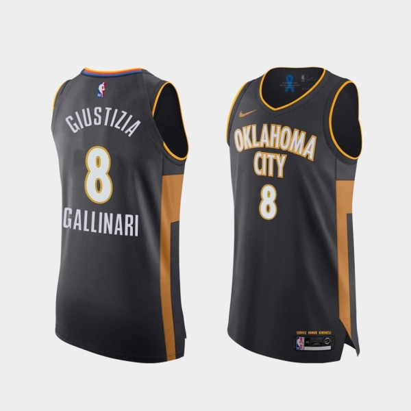 Danilo Gallinari Giustizia Social Justice Authentic Thunder Charcoal Jersey - 2020