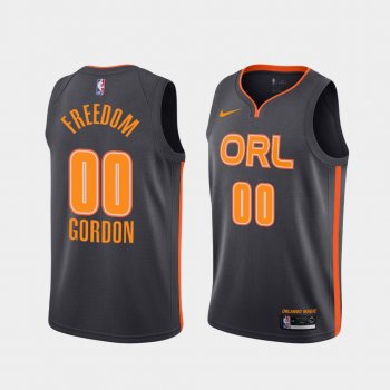 Aaron Gordon Freedom Social Justice Authentic Magic Black Jersey - 2020 Orlando Playoffs