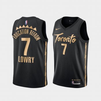 Kyle Lowry Education Reform Social Justice Authentic Raptors Black Jersey - 2020 Orlando Playoffs