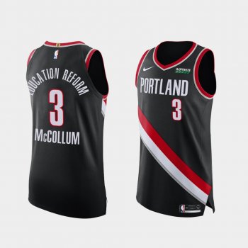 C.J. McCollum Education Reform Social Justice Authentic Blazers Black Jersey - 2020