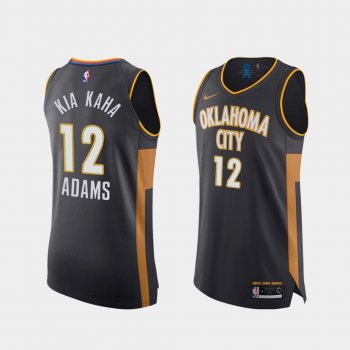 Steven Adams Kia Kaha Social Justice Authentic Thunder Charcoal Jersey - 2020