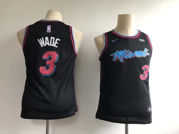 Youth Heat 3 Dwyane Wade Black City Edition Nike Swingman Jersey