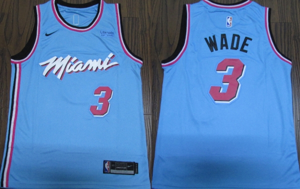 Heat 3 Dwyane Wade Blue 2019-20 Nike City Edition Swingman Jersey