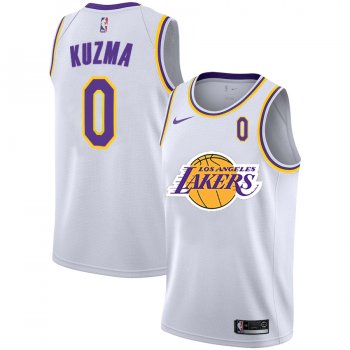 Lakers 0 Kyle Kuzma White 2020-2021 New City Edition Nike Swingman Jersey