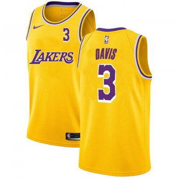 Lakers 3 Anthony Davis Yellow 2020-2021 New City Edition Nike Swingman Jersey