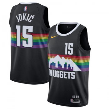 Nuggets 15 Nikola Jokic Black 2019-20 City Edition Nike Swingman Jerseys