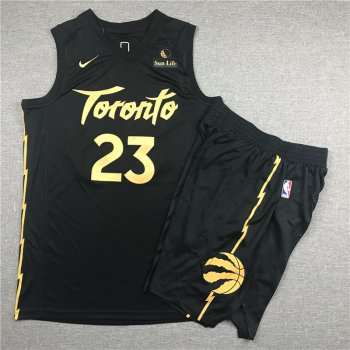 Raptors 23 Fred Vanvleet Black City Edition Nike Swingman Jersey(With Shorts)