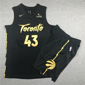 Raptors 43 Pascal Siakam Black City Edition Nike Swingman Jersey(With Shorts)