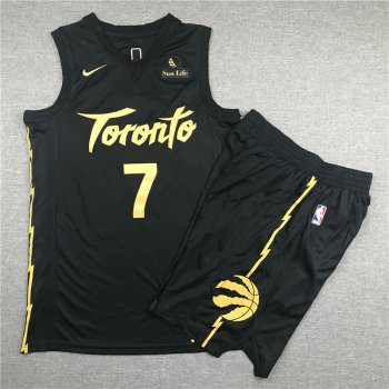 Raptors 7 Kyle Lowry Black City Edition Nike Swingman Jersey(With Shorts)