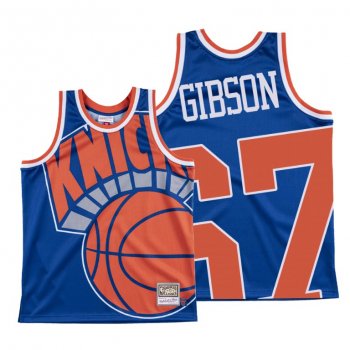 Taj Gibson New York Knicks Big Face #67 Blue Hardwood Classics Jersey