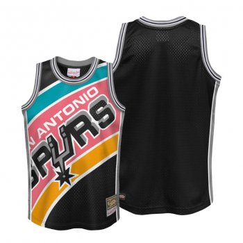 Youth San Antonio Spurs Big Face Youth Black HWC Jersey