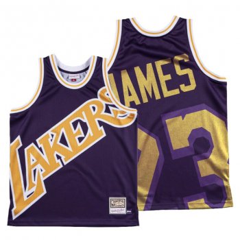 Los Angeles Lakers LeBron James Purple HWC Big Face #23 Jersey