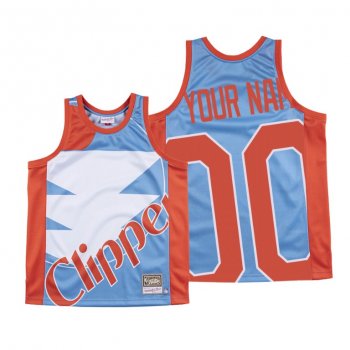 Custom Los Angeles Clippers Big Face #00 Blue HWC Jersey