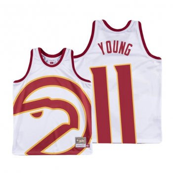 Atlanta Hawks Trae Young White HWC Big Face #11 Jersey