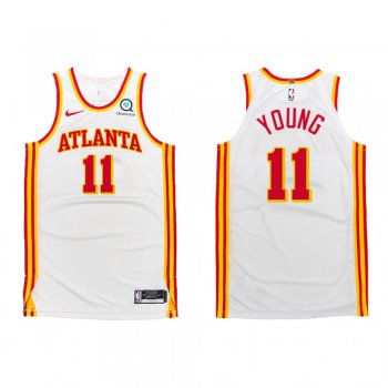 Atlanta Hawks #11 Trae Young 2020-21 Association Authentic Jersey White