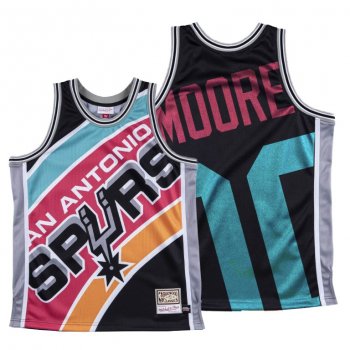 San Antonio Spurs Johnny Moore Black HWC Big Face #00 Jersey