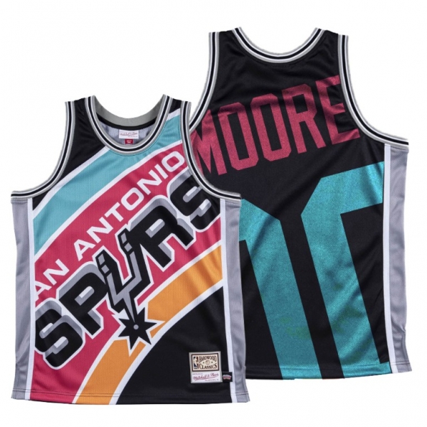 San Antonio Spurs Johnny Moore Black HWC Big Face #00 Jersey