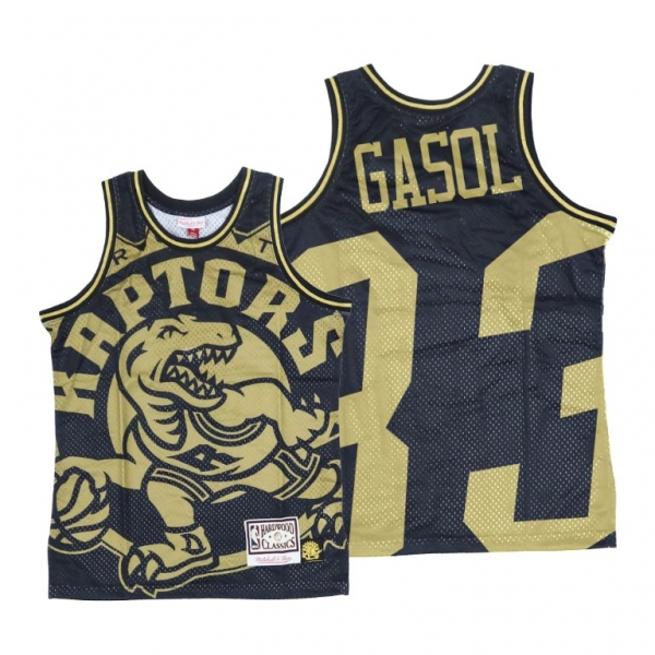 Toronto Raptors Marc Gasol Big Face Black Gold Jersey