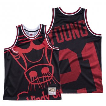 Chicago Bulls Thaddeus Young Black HWC Big Face #21 Jersey