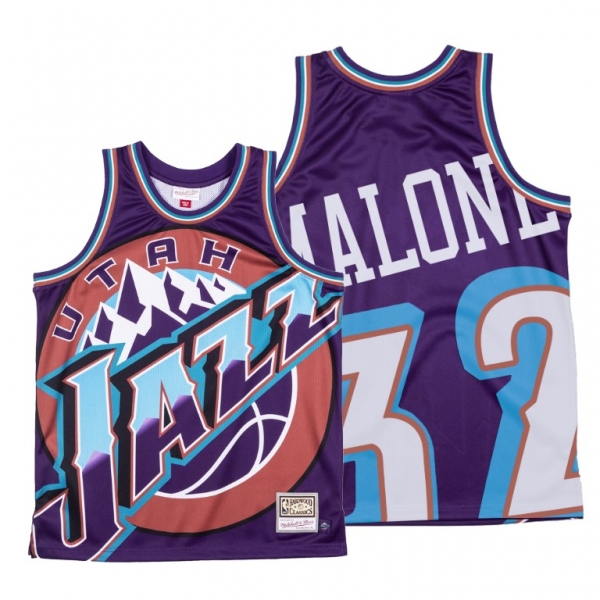 Jazz Karl Malone #32 Big Face Purple Jersey