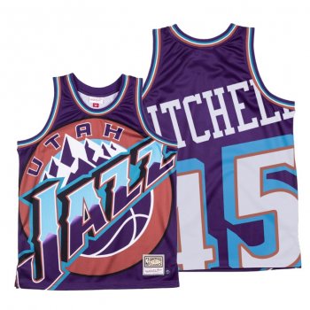 Jazz Donovan Mitchell #45 Big Face Purple Jersey