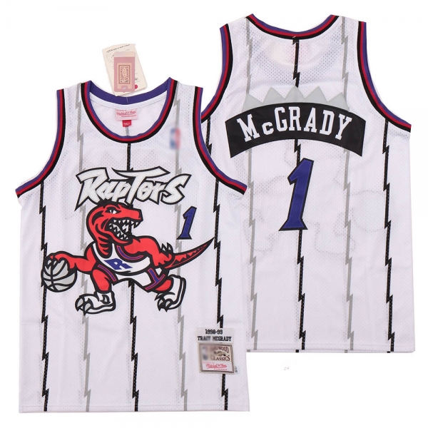 Raptors 1 Tracy McGrady White 1998-99 Hardwood Classics Jersey