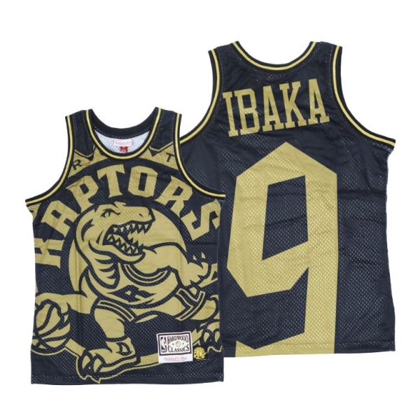 Toronto Raptors Serge Ibaka Big Face Black Gold Jersey