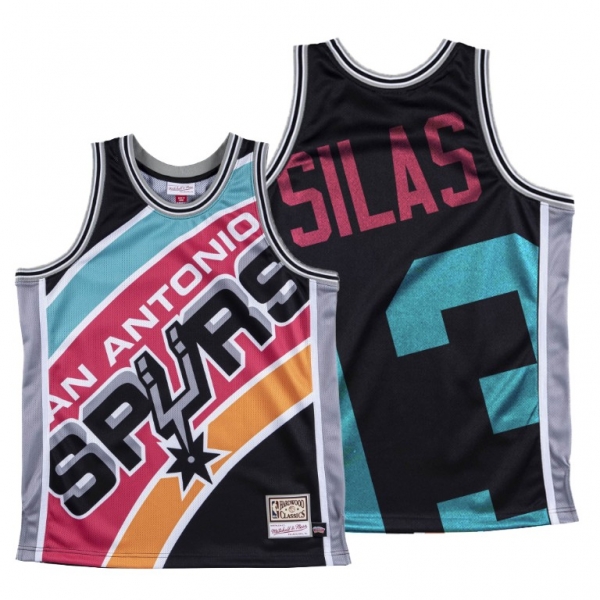 San Antonio Spurs James Silas Black HWC Big Face #13 Jersey