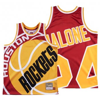 Houston Rockets Moses Malone Red HWC Big Face #24 Jersey