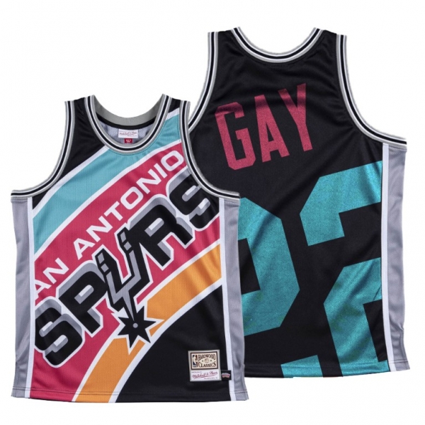 San Antonio Spurs Rudy Gay Black HWC Big Face #22 Jersey