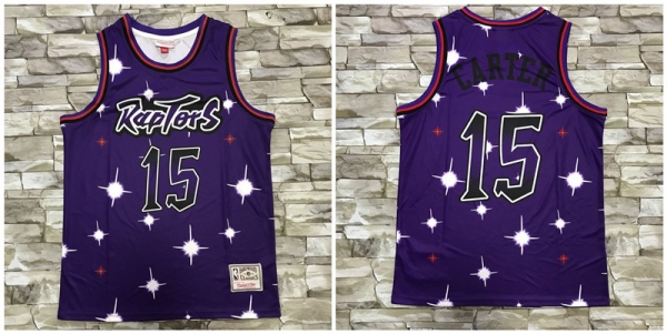 Raptors 15 Vince Carter Purple Star Hardwood Classics Jersey