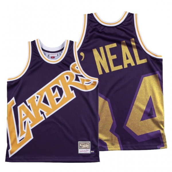 Los Angeles Lakers Shaquille O'Neal Purple HWC Big Face #34 Jersey