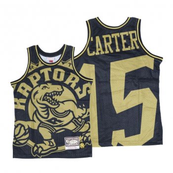 Raptors Vince Carter #15 Big Face Black Gold Jersey