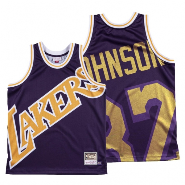 Los Angeles Lakers Magic Johnson Purple HWC Big Face #32 Jersey