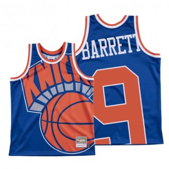 R.J. Barrett New York Knicks Big Face #9 Blue Hardwood Classics Jersey