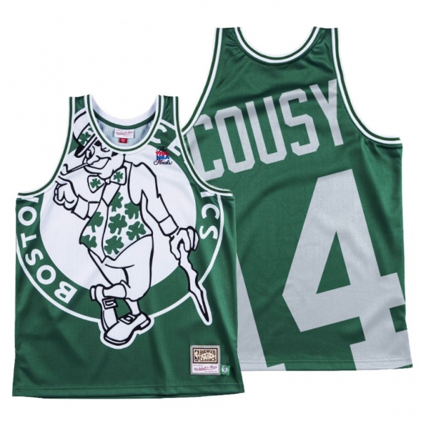 Boston Celtics Bob Cousy Green HWC Big Face #14 Jersey