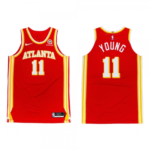 Atlanta Hawks #11 Trae Young 2020-21 Icon Authentic Jersey Torch Red