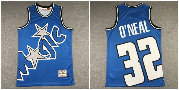 Magic 32 Shaquille O'Neal Blue Hardwood Classics Jersey