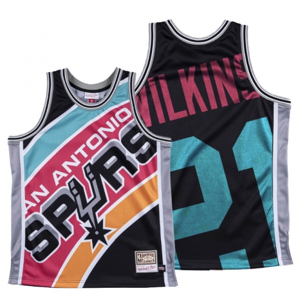 San Antonio Spurs Dominique Wilkins Black HWC Big Face #21 Jersey