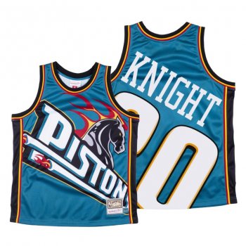 Detroit Pistons #20 Brandon Knight Blue Big Face HWC Jersey