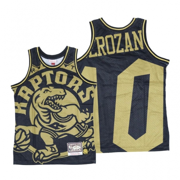 Raptors DeMar DeRozan #10 Big Face Black Gold Jersey