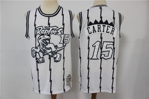 Raptors 15 Vince Carter White Hardwood Classics Jersey