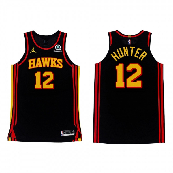 Atlanta Hawks #12 De'andre Hunter 2020-21 Statement Authentic Jersey Infinity Black